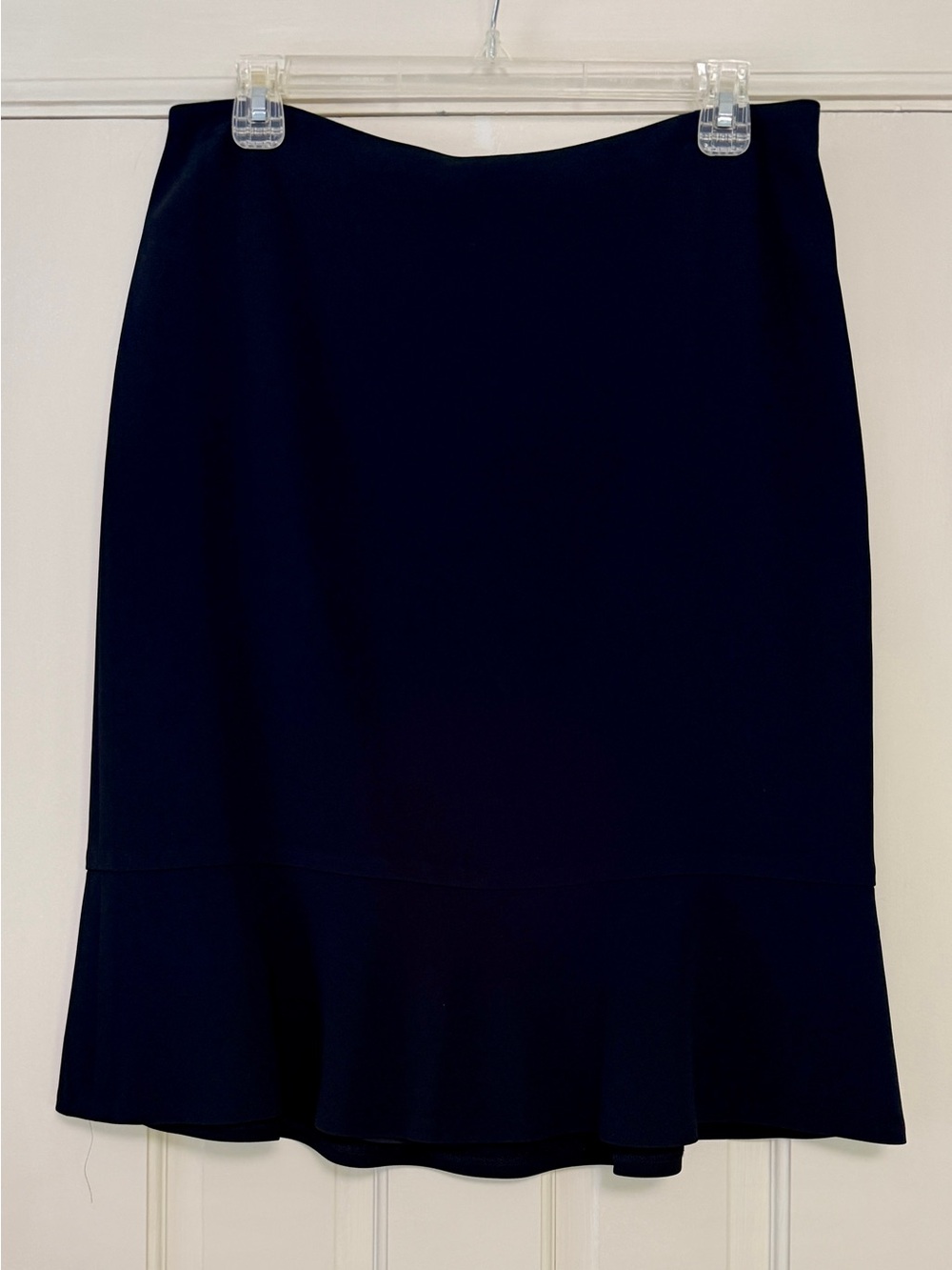 Ann Taylor Black Pencil Skirt with Flounce Hem